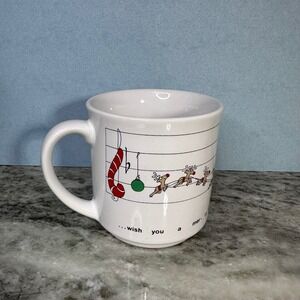 Vintage Sandra Boynton Christmas Musical Reindeer Mug Recycled Paper Products